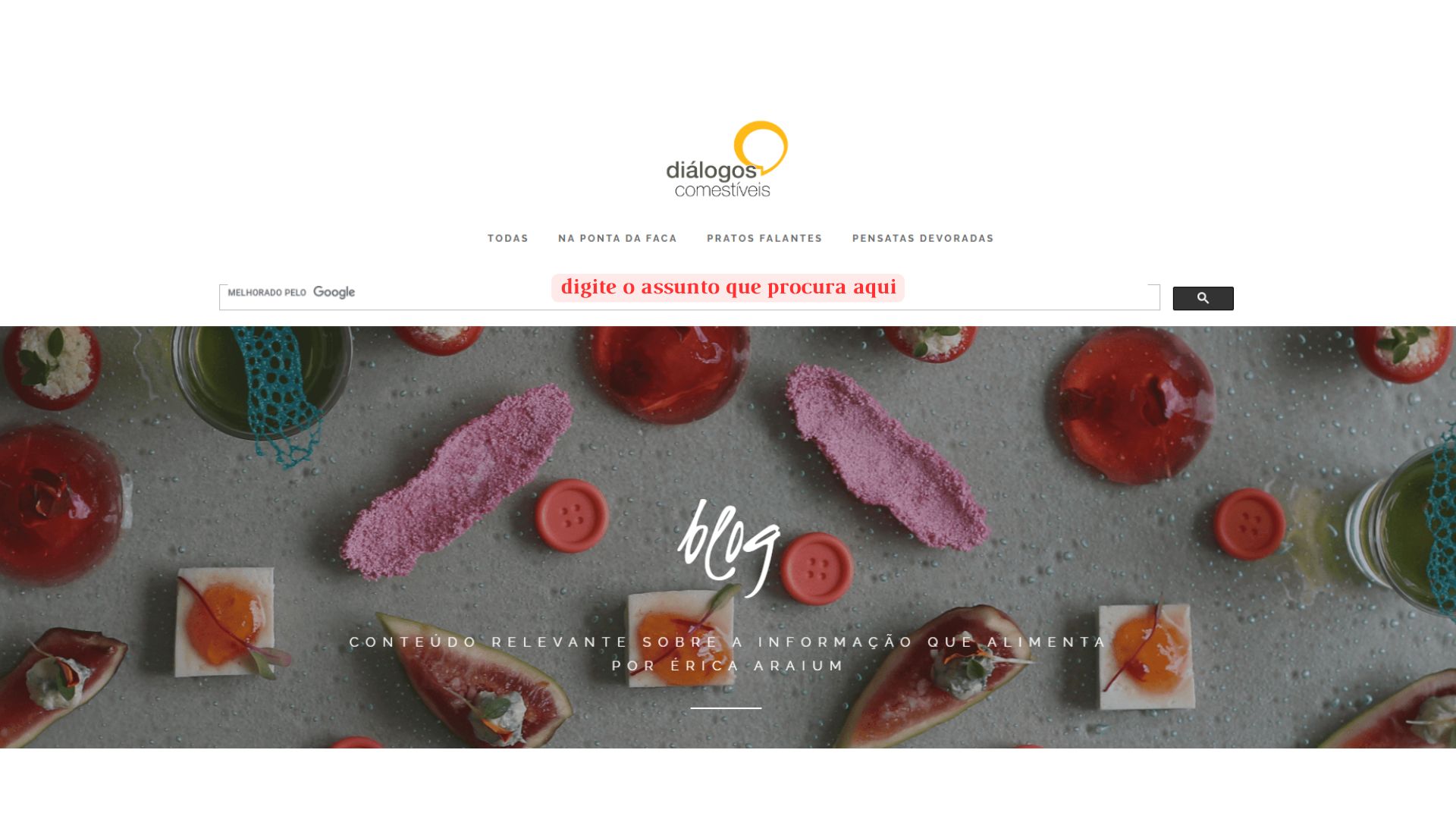 digite o assunto que deseja ler faça a sua própria busca