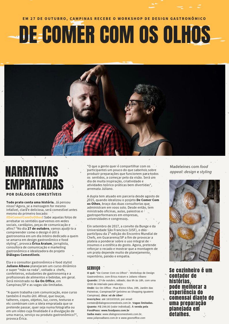 Workshop Design Gastrônomico com Juliano Albano e Érica Araium