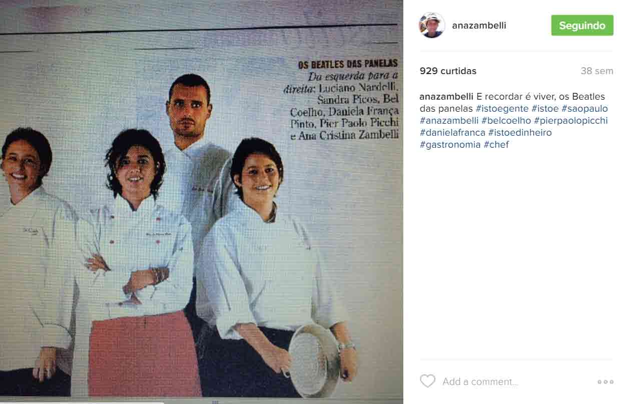 Ana Zambelli no início da carreira. Hoje ela quer investigar a cozinha de Minas Gerais Ana Zambelli no início da carreira. Hoje ela quer investigar a cozinha de Minas Gerais