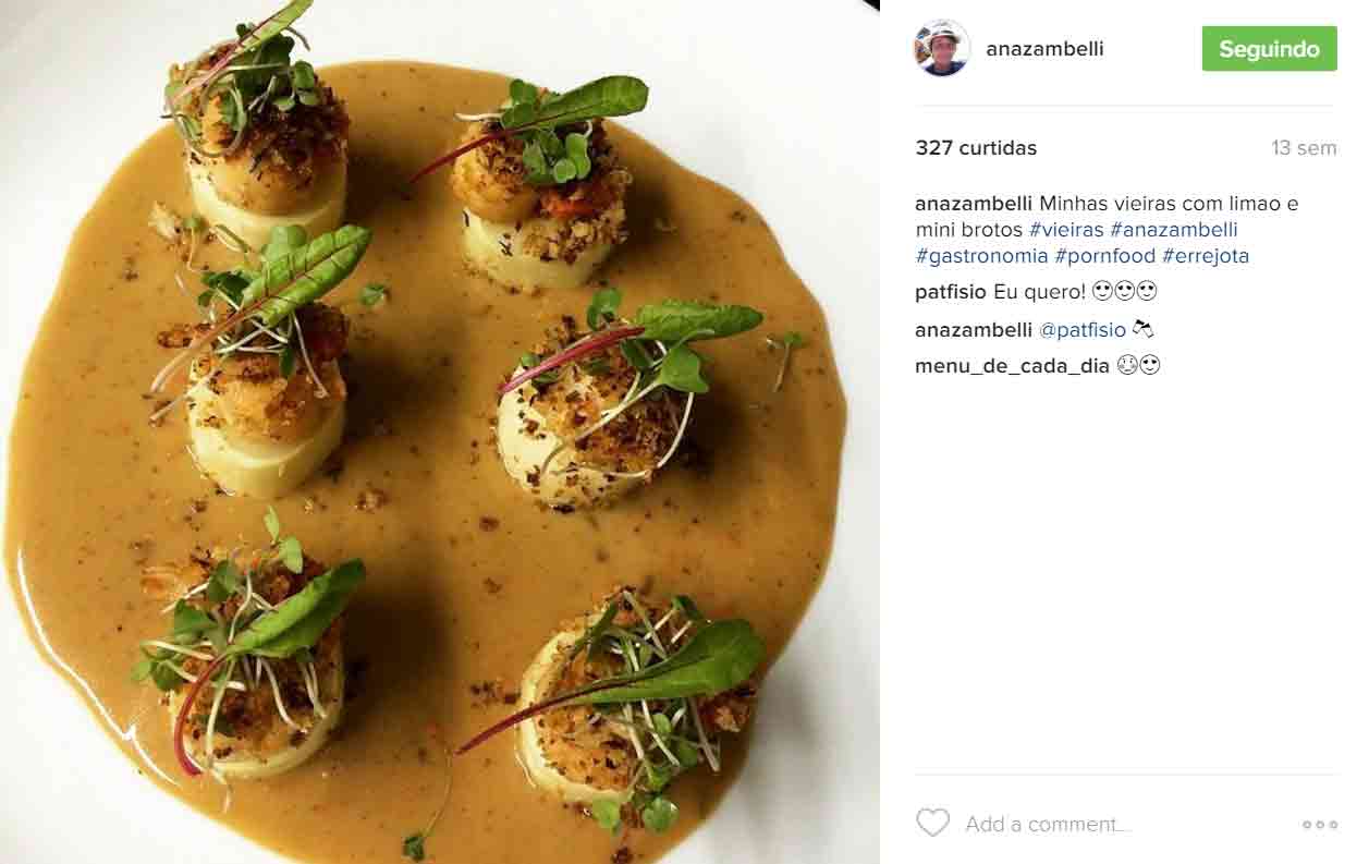 A cozinha de Ana Zambelli é criativa e conectada à funcionalidade do alimento. Aqui, uma receita com vieiras. A cozinha de Ana Zambelli é criativa e conectada à funcionalidade do alimento. Aqui, uma receita com vieiras.