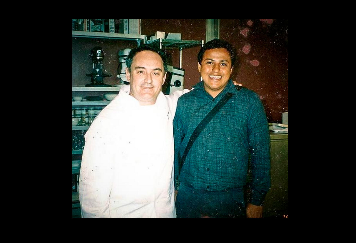 Eudes Assis e Ferran Adrià: o novato estudou a cozinha de vanguarda do catalão