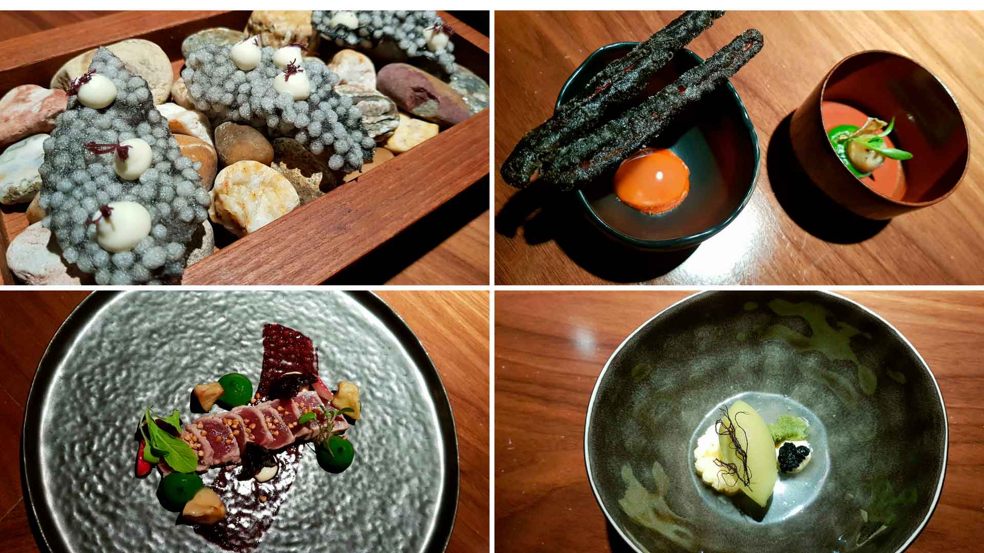 Pratos servidos no menu Caminhos, do Alma, em junho de 2017: equilíbrio entre mar e terra Pratos servidos no menu Caminhos, do Alma, em junho de 2017: equilíbrio entre mar e terra