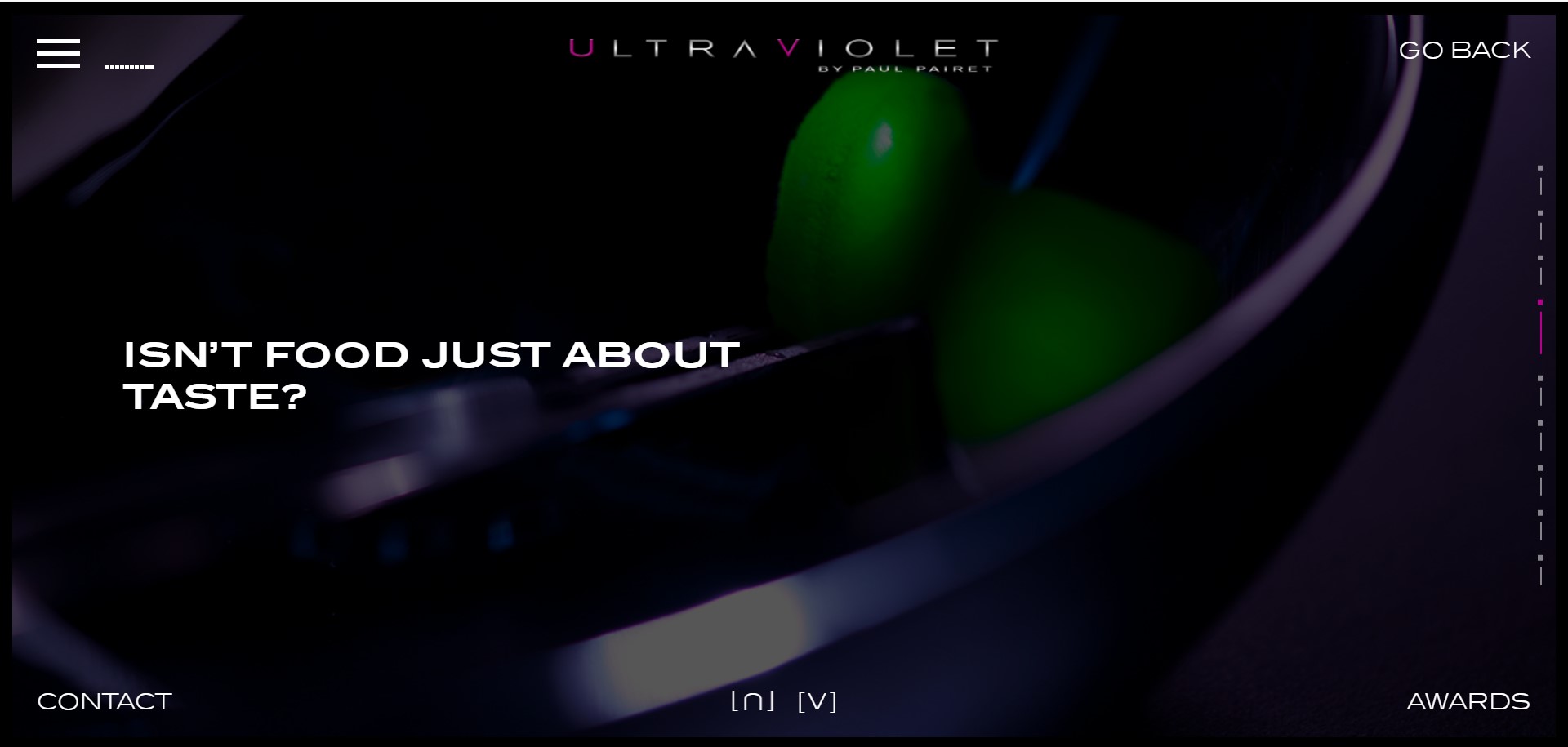 Site do Ultraviolet: comida é só sobre o sabor? Site do Ultraviolet: comida é só sobre o sabor?